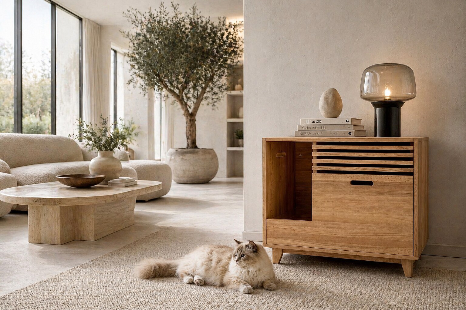 Tiger the Home в вечерней комнате